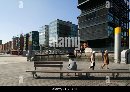 Hamburg, Deutschland, am Sandtorkai Gebäude in der HafenCity Stockfoto