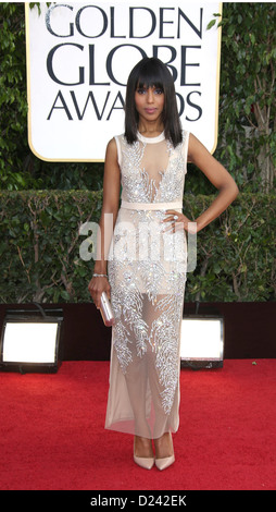 Schauspielerin Kerry Washington kommt an die 70. Annual Golden Globe Awards von der Hollywood Foreign Press Association, HFPA, im Hotel Beverly Hilton in Beverly Hills, USA, am 13. Januar 2013 vorgestellt. Foto: Hubert Boesl Stockfoto