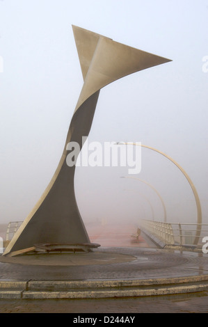 Nebel auf Blackpool Promenade. Stockfoto