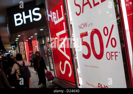 Januar-Umsatz in Oxford und Regent Street, London, UK 9. Januar 2013 Stockfoto