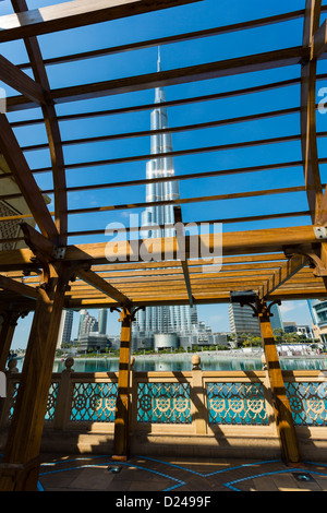 Burj Khalifa, das höchste Gebäude der Welt - Downtown Dubai im Bereich Business Bay, Dubai, Vereinigte Arabische Emirate Stockfoto