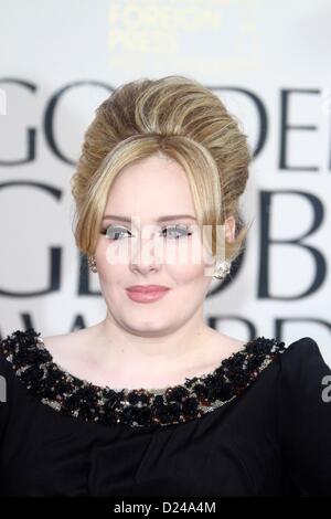 Beverly Hills, Kalifornien, USA. 13. Januar 2013. Adele im Ankunftsbereich für 70. Golden Globe Awards Präsentation, Beverly Hilton Hotel, Beverly Hills, CA 13. Januar 2013. Foto von: Charlie Williams/Everett Collection Stockfoto