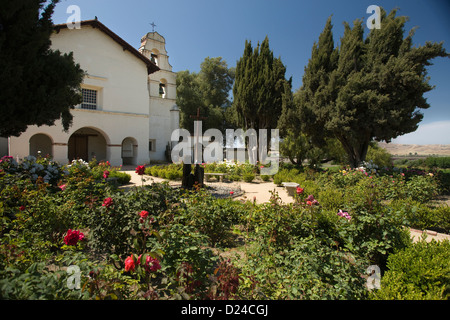 ROSE GARDEN MISSION SAN JUAN BAUTISTA STAATSPARK KALIFORNIEN USA Stockfoto
