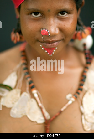 Tribal Tänzerin In Trobriand Insel, Papua-Neu-Guinea Stockfoto