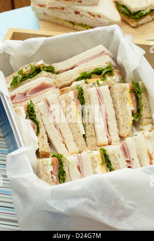 Eine Auswahl an Sandwiches in ein Lunchpaket Stockfoto