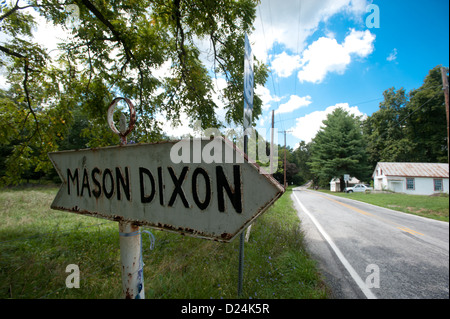 Maryland-Mason-Dixon-Linie-Zeichen Stockfoto