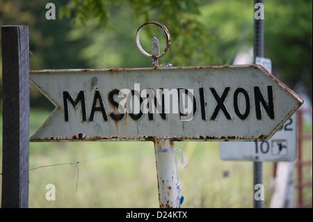 Mason Dixon Bauernhof Zeichen in der Nähe von Emmitsburg, MD Stockfoto