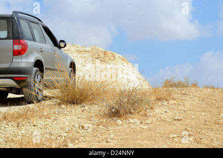 Geländewagen in die Wüste Negev, Israel. Stockfoto