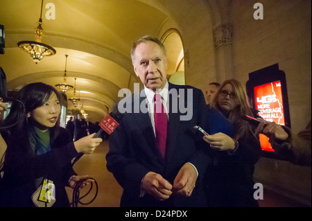 George McDonald von der Doe-Fonds kündigt seine Kandidatur als Mitglied der Republikanischen Partei zum Bürgermeister der Stadt New York Stockfoto