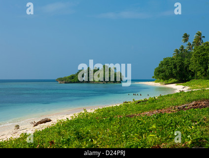 Einsame Kaibola Strand auf den Trobriand Inseln, Papua-Neu-Guinea Stockfoto