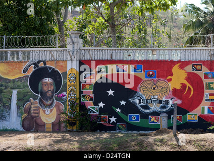 Dekorierte Wand, Port Moresby, Papua-Neuguinea Stockfoto