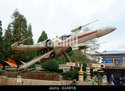 Star Wars X-Wing-Fighter bei Star Tours Ride, Disneyland Paris, Frankreich Stockfoto