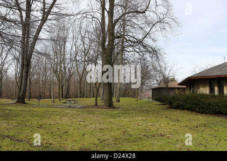 Schöner Rastplatz entlang der Interstate 94 in central Michigan. Stockfoto