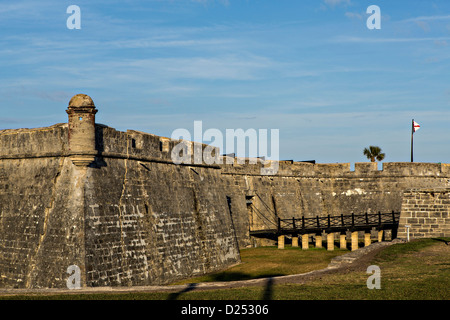 Castillo de San Marcos in St. Augustine, Florida. St. Augustine ist die älteste Stadt in Amerika. Stockfoto