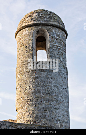 Glockenturm des Castillo de San Marcos in St. Augustine, Florida. St. Augustine ist die älteste Stadt in Amerika. Stockfoto