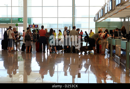 El Prat de Llobregat, Spanien, Check-in von Barcelona Flughafen Stockfoto