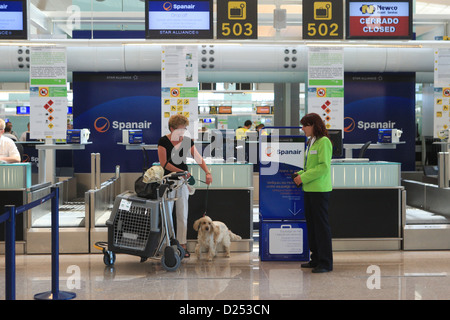 El Prat de Llobregat, Spanien, Check-in von Barcelona Flughafen Stockfoto