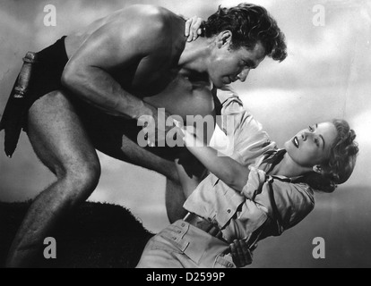 Tarzan Und Der Schwarze Dämon Tarzan Hidden Jungle Gordon Scott, Vera Miles Tarzan (Gordon Scott) Hilft der Stockfoto