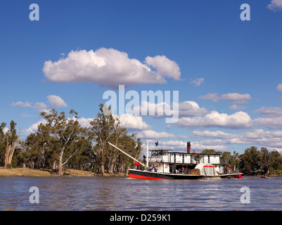 Raddampfer-Industrie am Murray River flussaufwärts von Wentworth, New South Wales, Australien Stockfoto