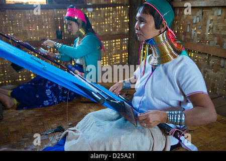 Padaung Shan, Kayan Lahwi tribal Mädchen, Inle, Myanmar, burma Stockfoto
