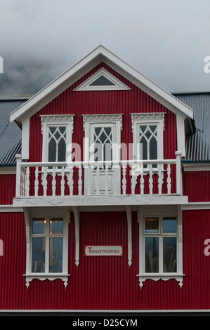 Holz Handwerk zu Hause in Seydisfjordur, Island Stockfoto