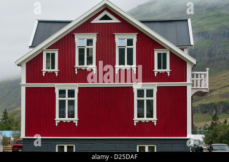 Holz Handwerk zu Hause in Seydisfjordur, Island Stockfoto