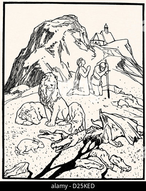 Löwen- und tot Stockfoto