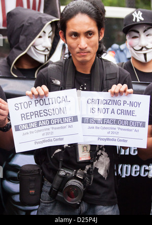 Anti-Cybercrime-Gesetz-Protest in den Philippinen Stockfoto