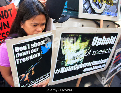 Anti-Cybercrime-Gesetz-Protest in den Philippinen Stockfoto