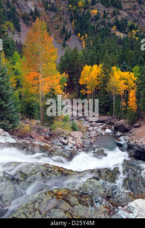 Wasserfall in der Nähe von Ouray, Ouray, Colorado, USA Stockfoto