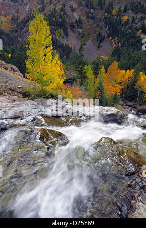 Wasserfall in der Nähe von Ouray, Ouray, Colorado, USA Stockfoto