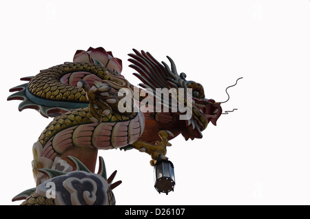 Drache auf einem Mast in den Himmel zurück. Stockfoto