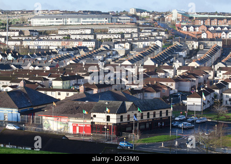 Das Bogside Derry Londonderry Nordirland von der Stadtmauer Stockfoto