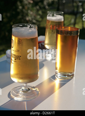 Hamburg, Deutschland, ein Bier, Alster und Apfelsaft Stockfoto