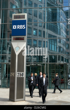 London, Vereinigtes Königreich, der Haupteingang von der Royal Bank of Scotland Stockfoto