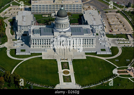 Luftaufnahme Utah State Capitol Building, Salt Lake City, Utah Stockfoto
