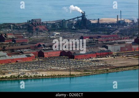 Luftaufnahme ArcelorMittal Indiana Harbor Stahlerzeugung Komplex, Indiana Stockfoto