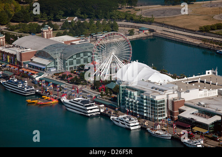 Luftaufnahme Navy Pier, Chicago, Illinois Stockfoto