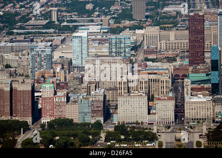 Luftaufnahme South Michigan Avenue, Chicago, Illinois Stockfoto
