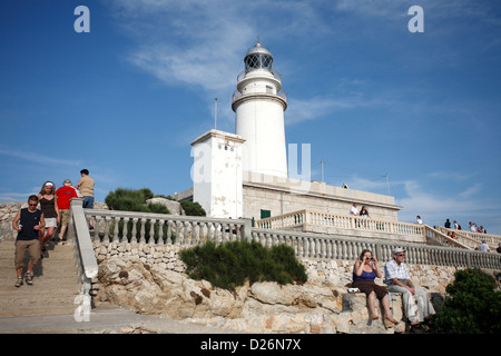 Formentor, Mallorca, Spanien, besuchen den Leuchtturm am Cap Formentor Besucher Stockfoto