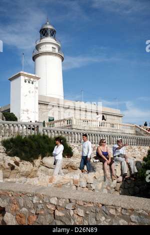 Formentor, Mallorca, Spanien, besuchen den Leuchtturm am Cap Formentor Besucher Stockfoto