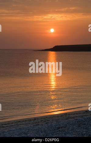 Sonnenuntergang am Bay Skaill, Orkney Inseln, Schottland. Stockfoto