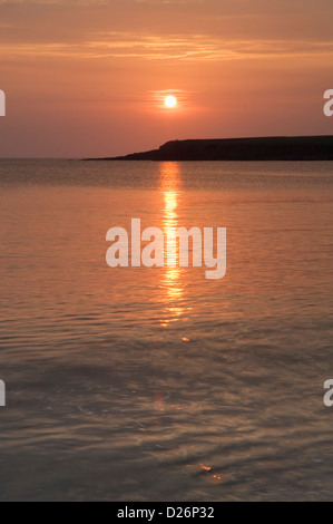 Sonnenuntergang am Bay Skaill, Orkney Inseln, Schottland. Stockfoto