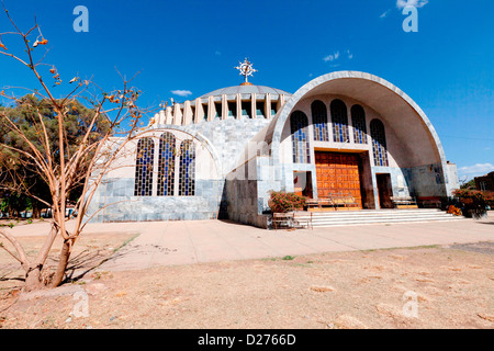 Blick von der neuen Kirche St Mary von Zion in der Stadt Aksum, Nord-Äthiopien, Afrika. Stockfoto