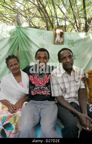 Kenia Kakuma Flüchtlingslager, Turkana. Die äthiopischen Viertel. Stockfoto