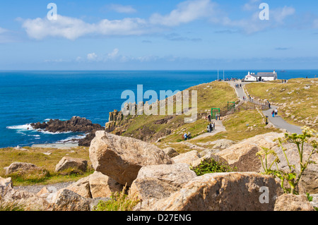 Das erste und letzte Erfrischung Haus in England bei Lands End Cornwall England UK GB EU Europa Stockfoto