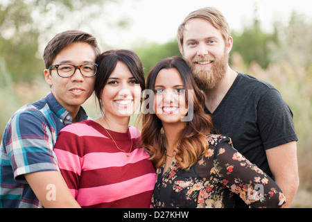 USA, Utah, Salt Lake City, Porträt der Gruppe von Freunden Stockfoto