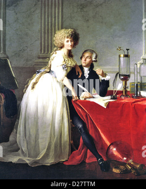 ANTOINE LAVOISIER (1743-1794), französischer Adliger und Wissenschaftler mit Frau Marie-Anne Paulze gemalt von Jacques-Louis David im Jahre 1788 Stockfoto