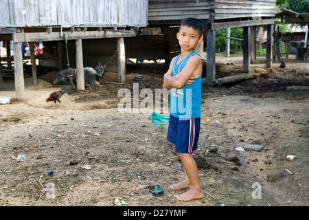 Porträt von einem Pai Child in einem Bergvolk Dorf, Nord-Thailand Stockfoto