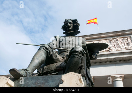 Velazquez Statue an das Prado-Museum. Madrid, Spanien. Stockfoto